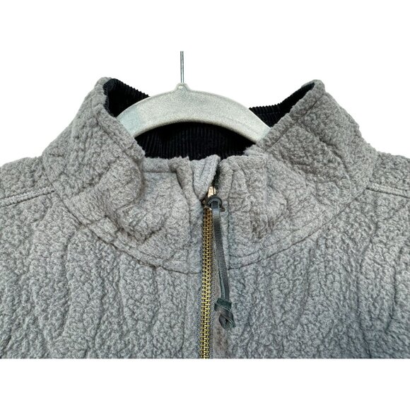 Lands End Mens Full-Zip Textured Fleece Jacket Size Large Gray - Picture 2 of 13